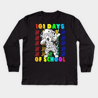 101 Days Of School Dalmatian Dog 100 Days Smarter Teacher Kids Long Sleeve T-Shirt